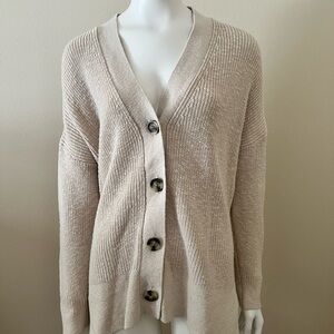 Madewell Cozy Beige Knit Cardigan Sweater